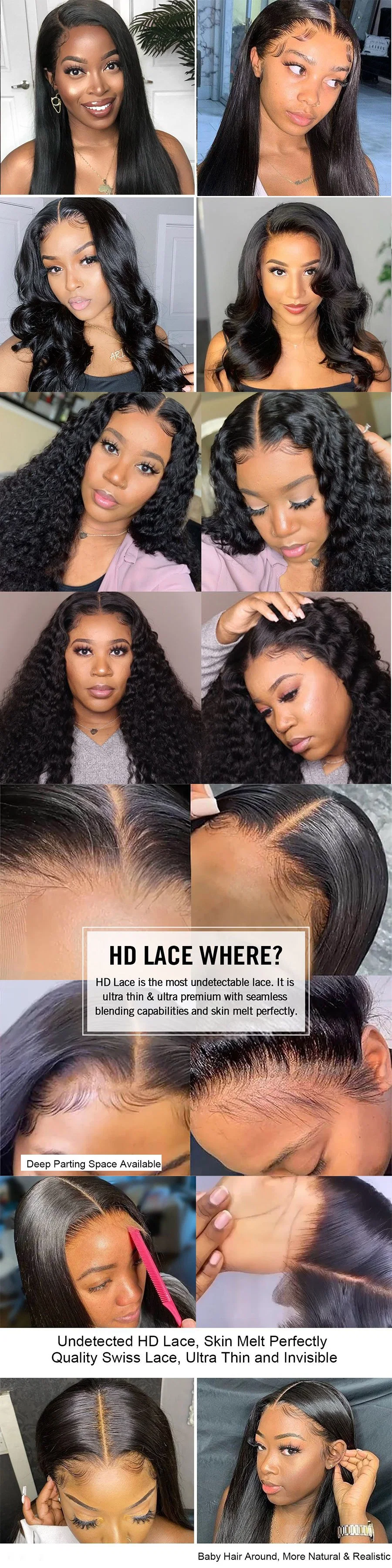 Angelbella HD Invisable Lace Front Closure Toupees Cheap Brazilian Human Hair Weave