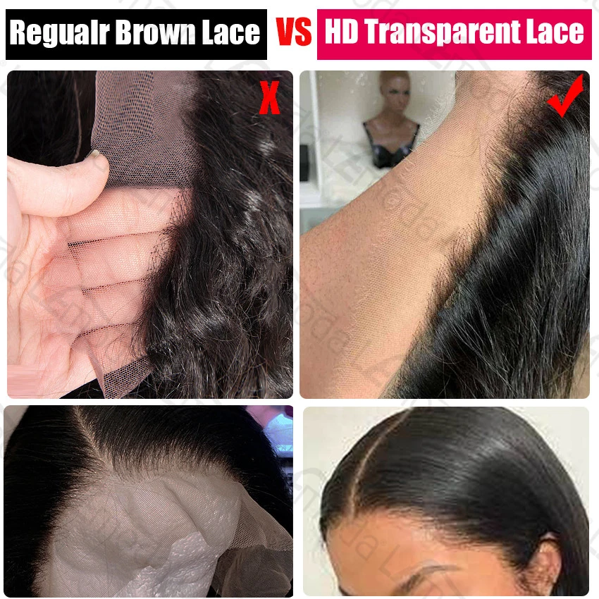 14 Inch HD Transparent Lace Wigs 13X4 Lace Front 100% Human Hair Wig for Women Remy Brazilian Straight Lace Frontal Wigs Preplucked Straight Lace Wigs