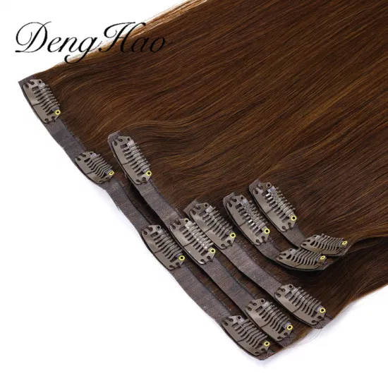 Double Drawn Clip in Hair Extensions 100% Remy Human Hair Seamless Clip in Hair Extension Luxury Quality Virgin Human Hair Clip in Extensions Thick End Hair